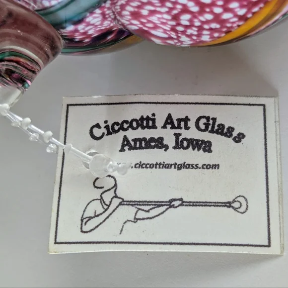 SOLD - Art Ciccotti Large Hand Blown Art Glass Heart - Picture 6 of 8